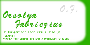 orsolya fabriczius business card